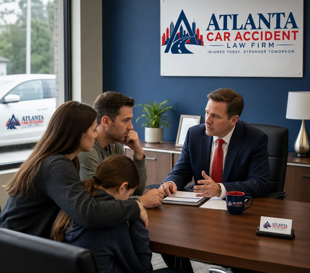 Attorney meeting privately with a grieving family to discuss a wrongful death claim